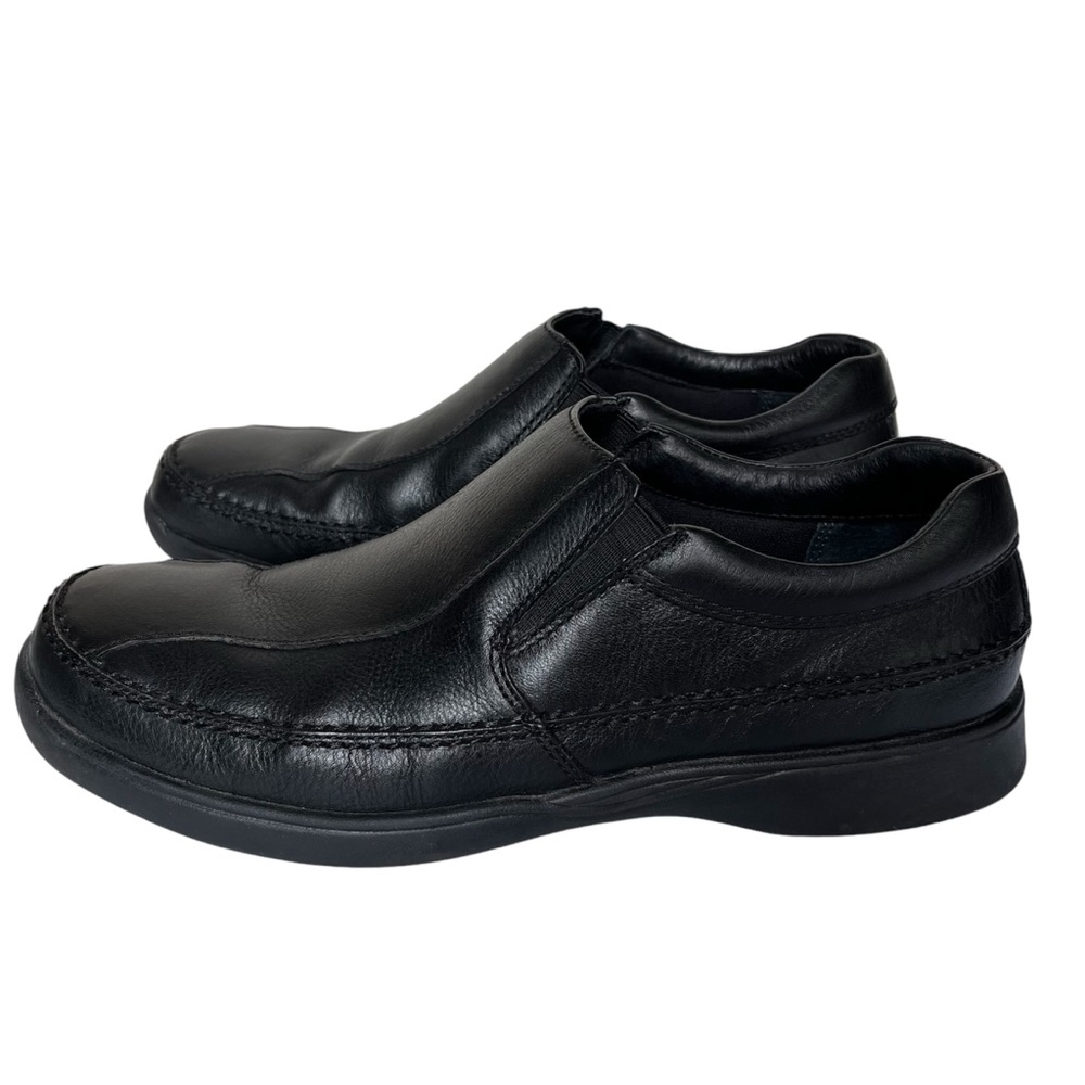Hush Puppies Mens Leather Shoes Slip On Loafers Size 11W Black